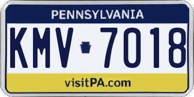 PA license plate KMV7018