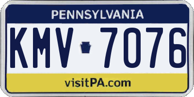 PA license plate KMV7076