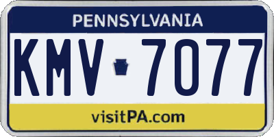 PA license plate KMV7077