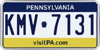 PA license plate KMV7131