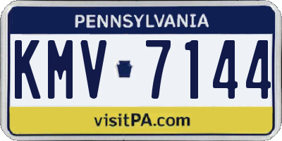 PA license plate KMV7144