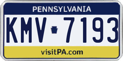 PA license plate KMV7193