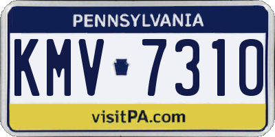 PA license plate KMV7310