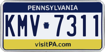 PA license plate KMV7311