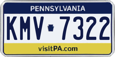 PA license plate KMV7322