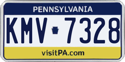 PA license plate KMV7328