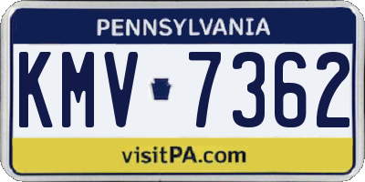 PA license plate KMV7362