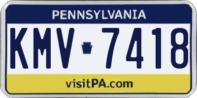 PA license plate KMV7418