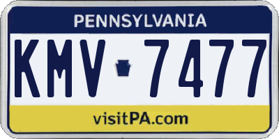 PA license plate KMV7477