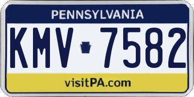 PA license plate KMV7582