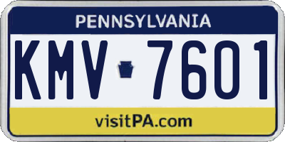 PA license plate KMV7601