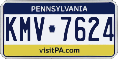 PA license plate KMV7624