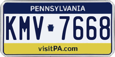 PA license plate KMV7668