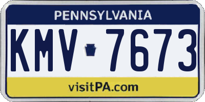 PA license plate KMV7673