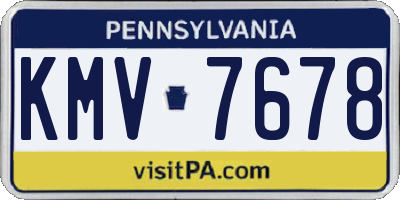 PA license plate KMV7678