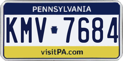PA license plate KMV7684