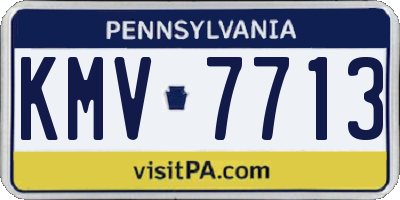 PA license plate KMV7713