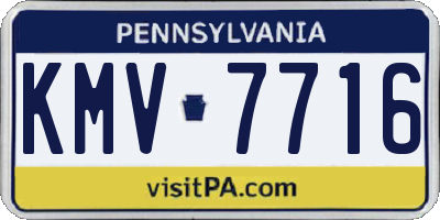 PA license plate KMV7716