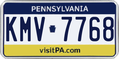 PA license plate KMV7768