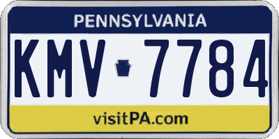 PA license plate KMV7784
