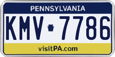 PA license plate KMV7786