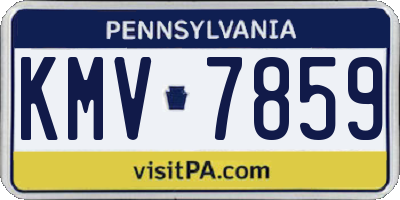PA license plate KMV7859