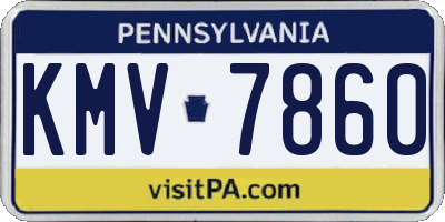 PA license plate KMV7860