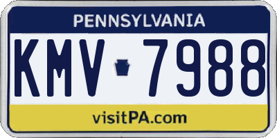 PA license plate KMV7988