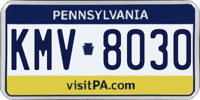 PA license plate KMV8030