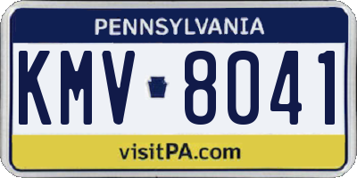 PA license plate KMV8041