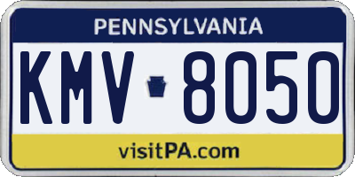 PA license plate KMV8050