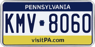 PA license plate KMV8060