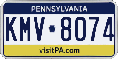 PA license plate KMV8074