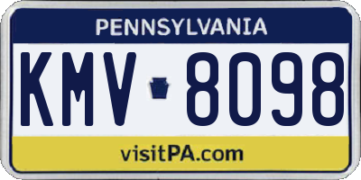 PA license plate KMV8098