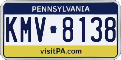 PA license plate KMV8138