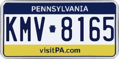PA license plate KMV8165