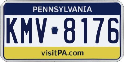 PA license plate KMV8176