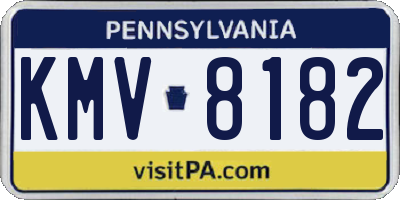 PA license plate KMV8182