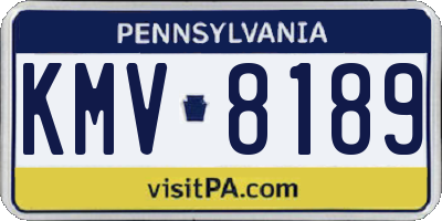 PA license plate KMV8189