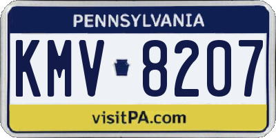 PA license plate KMV8207