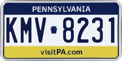 PA license plate KMV8231