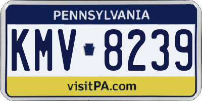 PA license plate KMV8239