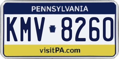 PA license plate KMV8260