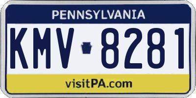 PA license plate KMV8281