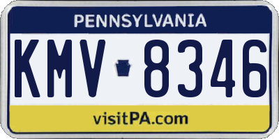 PA license plate KMV8346