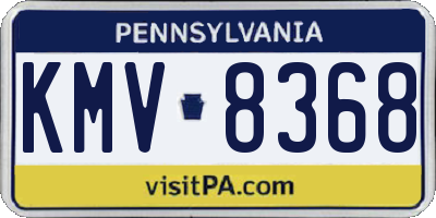 PA license plate KMV8368