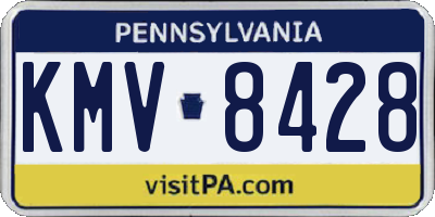 PA license plate KMV8428