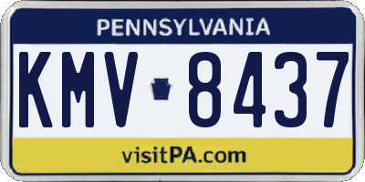 PA license plate KMV8437