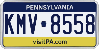 PA license plate KMV8558