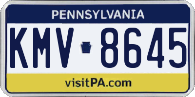 PA license plate KMV8645
